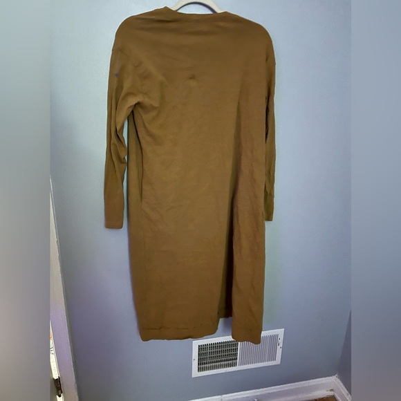 Three bird nest long sleeved ankle length open front rust cotton cardigan S - Picture 5 of 10